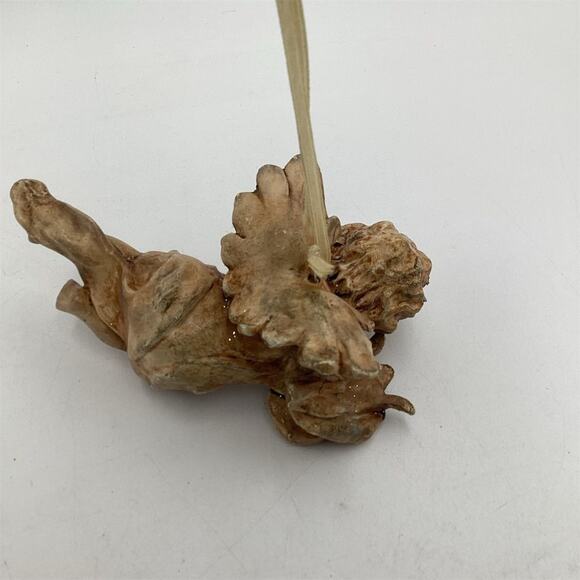 Vintage Hand-Carved Wooden Cherub Angel Ornament Figurine - Picture 5 of 9